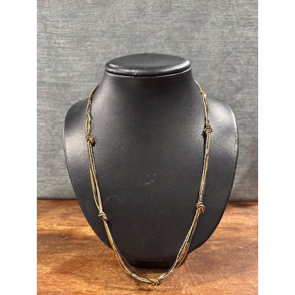 Napier Gold & Black Multi-Strand Necklace With Knot Accents